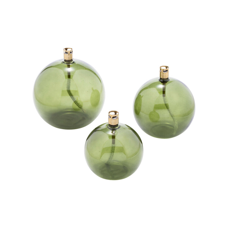 Lampe à Huile Ronde S Peri Living – Verre Vert Ø9 cm