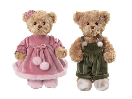 Peluches Bukowski Aiko & Mavi – Oursons 35 cm Élégants