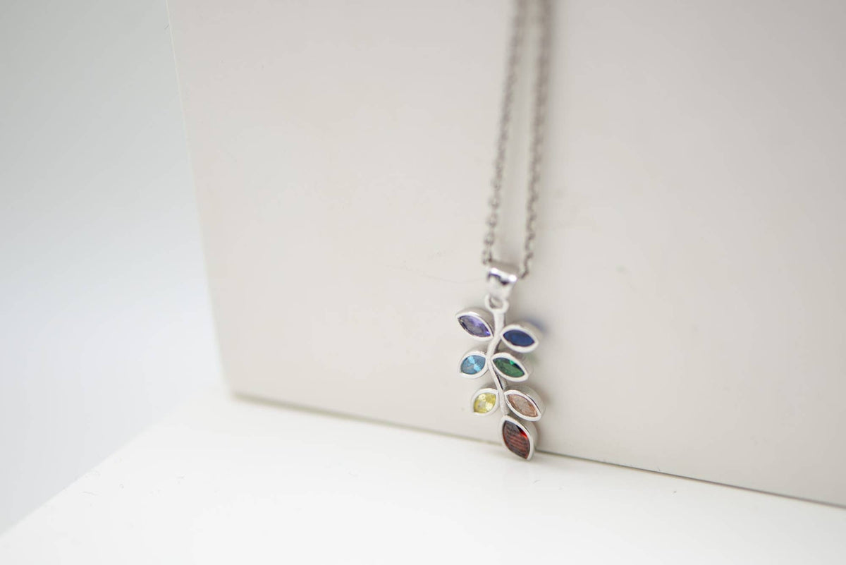 Collier 7 Chakras en Argent 925 – Rond ou Feuilles - GinkgoDeco