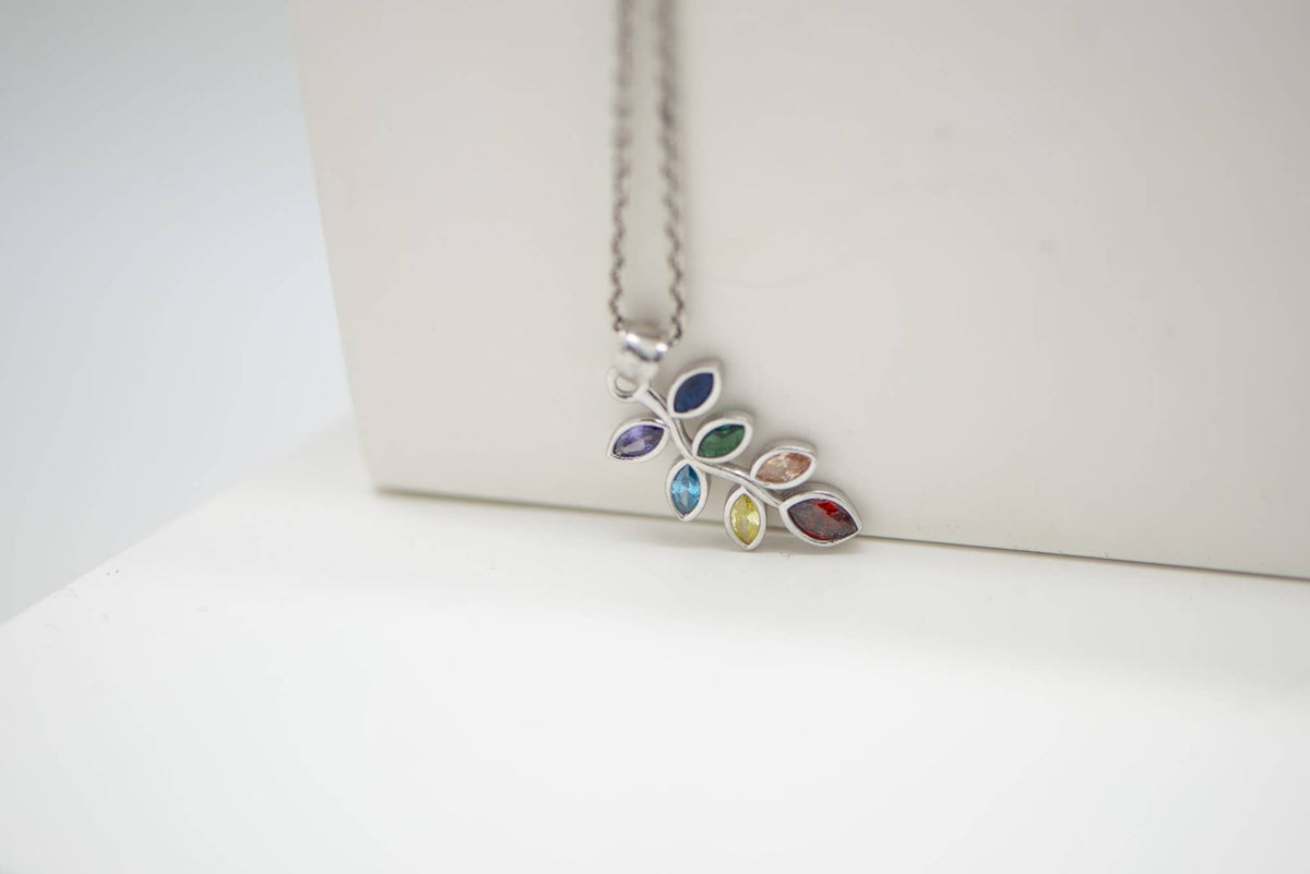 Collier 7 Chakras en Argent 925 – Rond ou Feuilles - GinkgoDeco