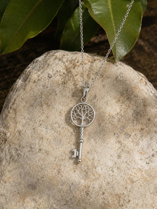 Collier Clé Arbre de Vie – Argent 925 Rhodié - GinkgoDeco
