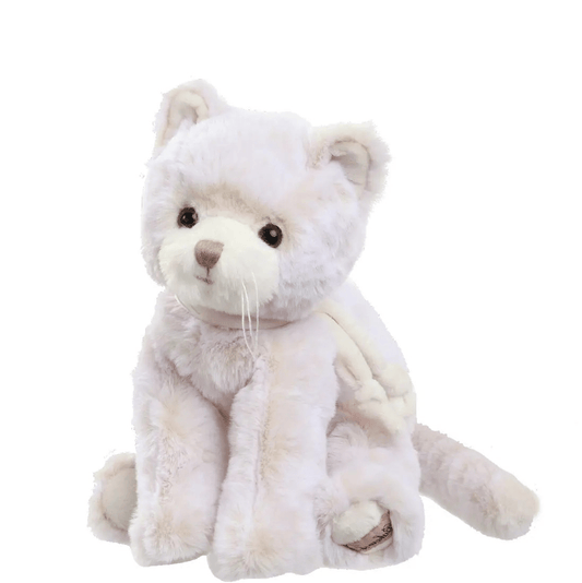 Peluche Bukowski Cute Katty – Chat Blanc-Gris 25 cm - GinkgoDeco