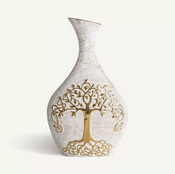 Petit vase sapin doré - 7x11x25cm
