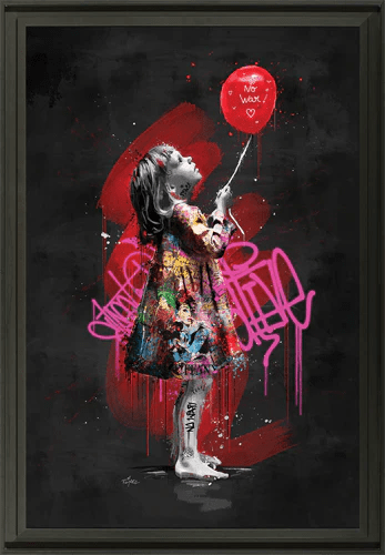 Encadrement La petite fille et le ballon Romaric 40×60 cm - Ginkgo Déco Bouzonville