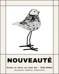 Ginkgodeco - Boutique d'objets de décoration et cadeaux 2 oiseau verre