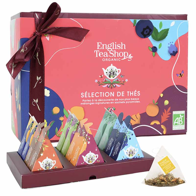 Coffret prismes sélection thés bio 12 sachets English Tea Shop