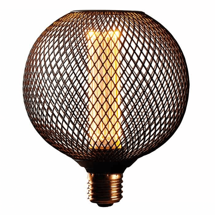 Ampoule LED sphérique grillagée métal - Ginkgo Déco Bouzonville