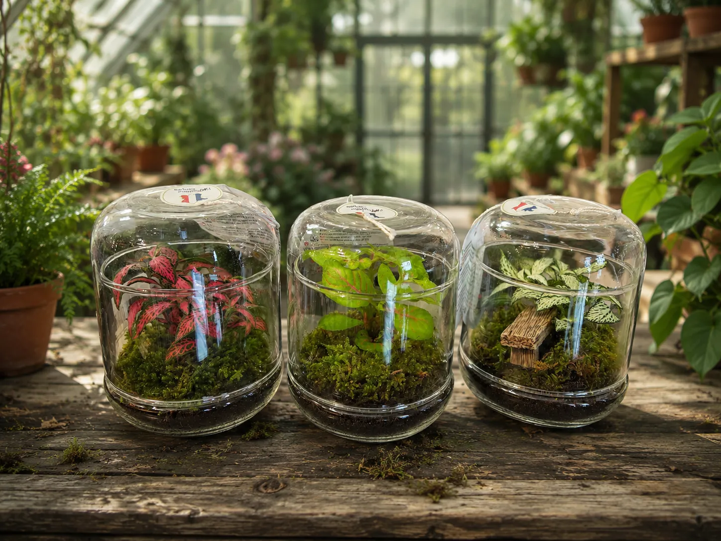 Terrariums Naturalys cloches 3 variétés plantes vivantes - Ginkgo Déco Bouzonville