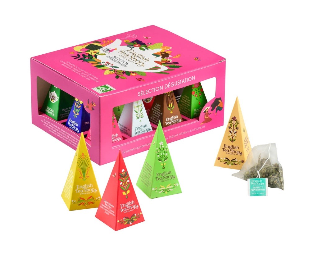 Coffret prismes dégustation bio 12 sachets English Tea Shop